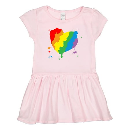 Inktastic Pride Heart Finger Paint Splatter Design Gift Toddler Girl Dress