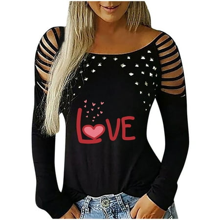Gzztg Long Sleeve Shirts For Women Womens Tops Women S Fashion Round Neck Valentine S Day Printed Comfortable Loose T-Shirt Long Sleeves Blouse Casual Tops Corset Top Black
Gzztg Long Sleeve Shirts For Women Womens Tops Women S Fashion Round Neck Valentine S Day Printed Comfortable Loose T-Shirt Long Sleeves Blouse Casual Tops Corset Top Black