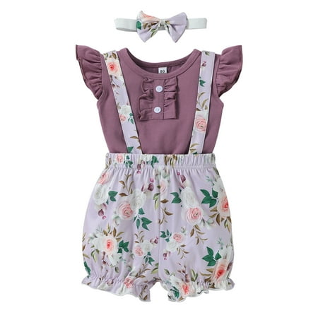 Bagilaanoe 3pcs Newborn Baby Shorts Set Fly Sleeve Romper Floral Printed Suspender Shorts Headband 3M 6M 12M 18M Infant Summer Casual Outfits
Bagilaanoe 3pcs Newborn Baby Shorts Set Fly Sleeve Romper Floral Printed Suspender Shorts Headband 3M 6M 12M 18M Infant Summer Casual Outfits