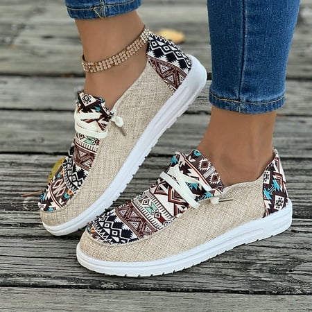 Women s Tribal Pattern Canvas Shoes Casual Round Toe Low Top Flat Sneakers Lightweight Outdoor Walking Shoes
Women s Tribal Pattern Canvas Shoes Casual Round Toe Low Top Flat Sneakers Lightweight Outdoor Walking Shoes