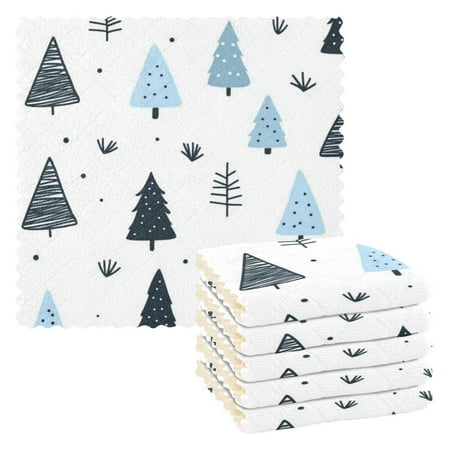 6 Pack Kitchen Dish Towels 11 Inch x 11 Inch Reusable Cleaning Cloths for Washing Dishes Dish Cloths for Drying Dishes Light Blue Cute Forest 
6 Pack Kitchen Dish Towels 11 Inch x 11 Inch Reusable Cleaning Cloths for Washing Dishes Dish Cloths for Drying Dishes Light Blue Cute Forest