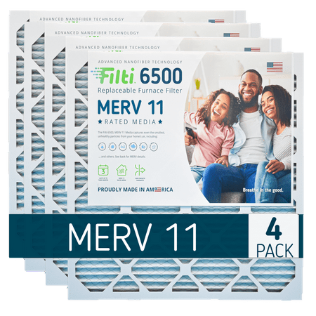 FILTI 6500 Air Filter 14x20x1 MERV 11 | Pleated High Capacity Home Air Filter HVAC AC Furnace Filter MADE IN USA (4 Pack)
FILTI 6500 Air Filter 14x20x1 MERV 11 | Pleated High Capacity Home Air Filter HVAC AC Furnace Filter MADE IN USA (4 Pack)