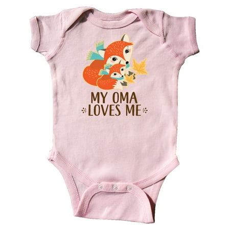 Inktastic My Oma Loves Me Cute Fox Gift Baby Boy or Baby Girl Bodysuit