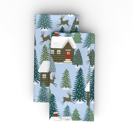 Linen Cotton Canvas Dinner Napkins (Set of 2) - Woods Deer Winter Snow Holiday Cabin Wintertime Print Cloth Dinner Napkins by Spoonflower 
Linen Cotton Canvas Dinner Napkins (Set of 2) - Woods Deer Winter Snow Holiday Cabin Wintertime Print Cloth Dinner Napkins by Spoonflower