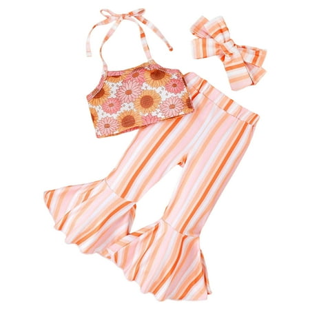 NIUREDLTD Summer Toddler Girls Sleeveless Floral Prints Tops Stripe Pants Headbands Outfits For Kids Clothes Size 100
NIUREDLTD Summer Toddler Girls Sleeveless Floral Prints Tops Stripe Pants Headbands Outfits For Kids Clothes Size 100