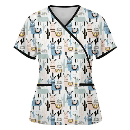 Scrubs for Women Short Sleeve V Neck Animal Print Scrub Top Medical Scrub Shirts Working Uniforms with Pockets
Scrubs for Women Short Sleeve V Neck Animal Print Scrub Top Medical Scrub Shirts Working Uniforms with Pockets