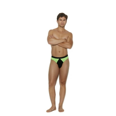 EM Men S Lycra Thong Black/Neon Green L/Xl - 82324
