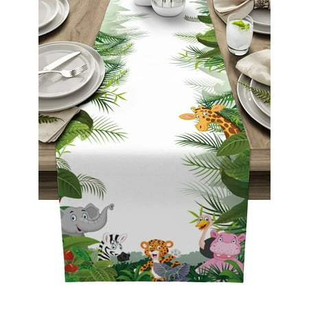 Jungle Animal Cartoon Giraffe Elephant Table Runner Wedding Decoration Home Dinner Table Decor Cotton Linen Table Runner
Jungle Animal Cartoon Giraffe Elephant Table Runner Wedding Decoration Home Dinner Table Decor Cotton Linen Table Runner