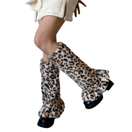 

Leg Warmer Set Leg Warmer Set for Women Ruffle Leg Warmers Flower Cow Zebra Stripe Leopard Print Loose Boot Socks for Girls Women
