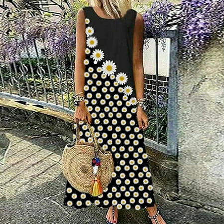 amlbb Women Summer Dresses Beach Floral Sleeveless Women Fashion Casual Flower Print O-Neck Sleeveless Loose Long Dress on Clearance
amlbb Women Summer Dresses Beach Floral Sleeveless Women Fashion Casual Flower Print O-Neck Sleeveless Loose Long Dress on Clearance