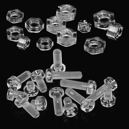 20/50/100Pcs Clear Round Bolts Plastic Screws Nuts PC Nylon Screw M3 M4 M5 M6