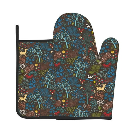 Lukts Deers In The Forest 1 Print Kitchen Heat-Resistant Gloves and Spacers 2pcs Set Suitable for Baking and Cooking
Lukts Deers In The Forest 1 Print Kitchen Heat-Resistant Gloves and Spacers 2pcs Set Suitable for Baking and Cooking