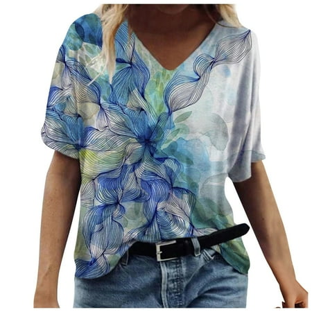 Simplmasygenix Women Tops Summer Clearance Fashion Women s Summer Printed Short Sleeve Crew-Neck T-Shirt Casual Tee Tops
Simplmasygenix Women Tops Summer Clearance Fashion Women s Summer Printed Short Sleeve Crew-Neck T-Shirt Casual Tee Tops