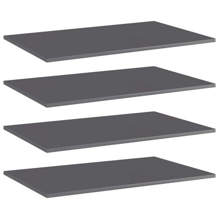 WONISOLI Bookshelf Boards 4 pcs High Gloss Gray 31.5 x19.7 x0.6 Chipboard