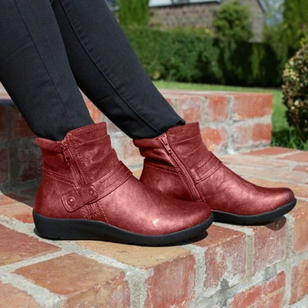 Womens Flats Leather Round Toe Non-slip Shoes Zipper Comfortable Ankle Booties
Womens Flats Leather Round Toe Non-slip Shoes Zipper Comfortable Ankle Booties