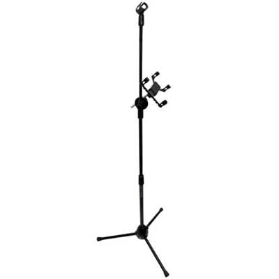 Seismic Audio iPad and Microphone Adjustable Stand - For Most Tablets, Android, Kindle, etc Black - SATAB8