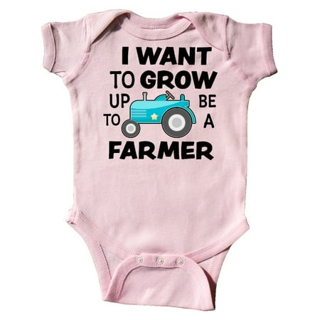 Inktastic I Want To Grow up To Be a Farmer Gift Baby Boy or Baby Girl Bodysuit