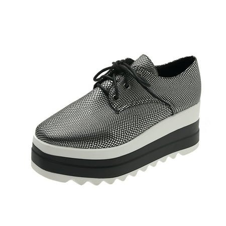 Women‘s Platform Wedge Lace-up Oxfords Fashionable Non-slip Walking Shoes Casual Round Toe Shoes
Women‘s Platform Wedge Lace-up Oxfords Fashionable Non-slip Walking Shoes Casual Round Toe Shoes