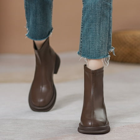 Women‘s Round Toe Back Zipper Chelsea Boots Solid Color Faux Leather Short Boots Women‘s Footwear
Women‘s Round Toe Back Zipper Chelsea Boots Solid Color Faux Leather Short Boots Women‘s Footwear