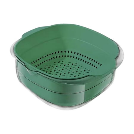 Double Layer Drain Baskets Vegetable Washing Basin Multi Use Food Storage Basket Kitchen Gadget Cleaning Washing Basket for Food Vegetables Mixing Dark Green
Double Layer Drain Baskets Vegetable Washing Basin Multi Use Food Storage Basket Kitchen Gadget Cleaning Washing Basket for Food Vegetables Mixing Dark Green