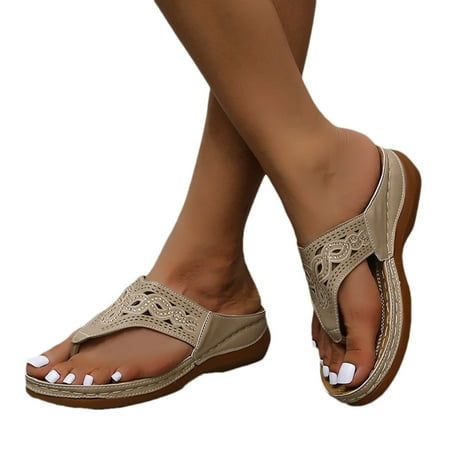 Womens Wedge Flip Flops Sandals with Arch Support Summer Comfortable Platform Bohemia Flat Shoes Massage Function Casual Thong
Womens Wedge Flip Flops Sandals with Arch Support Summer Comfortable Platform Bohemia Flat Shoes Massage Function Casual Thong