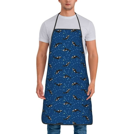 Wukai Whales Swim Print Aprons Adjustable Bib Aprons Cooking Kitchen Chef Apron for Women and Men
Wukai Whales Swim Print Aprons Adjustable Bib Aprons Cooking Kitchen Chef Apron for Women and Men