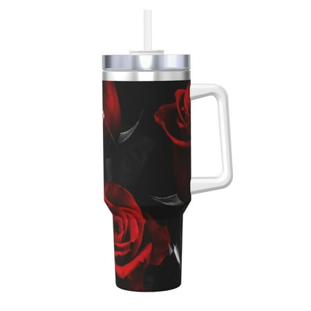 Red Rose Print 40oz Car Insulated Cups Ice Bully Cup with Handle Double Stainless Steel Vacuum Tumblers Water Bottle with Lid and Straw
Red Rose Print 40oz Car Insulated Cups Ice Bully Cup with Handle Double Stainless Steel Vacuum Tumblers Water Bottle with Lid and Straw