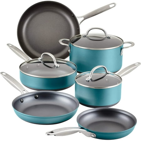 KUSONG Achieve Hard Anodized Nonstick Cookware Pots and Pans Set 9 Piece - Teal
KUSONG Achieve Hard Anodized Nonstick Cookware Pots and Pans Set 9 Piece - Teal