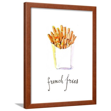 Watercolor French Fries Framed Print Wall Art By miminoshka12