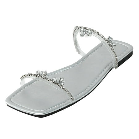 Wiueurtly Ladies Fashion Solid Color Transparent Strap Rhinestone Open Toe Beach Flat Sandals Women s Wedge Sandals Size 7 - 8 Womens Flat Sandals Size 11
Wiueurtly Ladies Fashion Solid Color Transparent Strap Rhinestone Open Toe Beach Flat Sandals Women s Wedge Sandals Size 7 - 8 Womens Flat Sandals Size 11