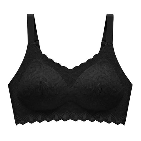 Bras For Women Push-Up Lace Flower Surface Beautiful Back Seamless Push-Up O Bra Without Steel Ring Black Everyday Women Push-Up Lace Flower Surface Beautiful Back Seamless Push-Up O Bra Without Stee