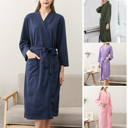Duretiony Summer Thin Bathrobe Mid-length 3/4 Sleeve Pajamas Men Women Couple Home Service
Duretiony Summer Thin Bathrobe Mid-length 3/4 Sleeve Pajamas Men Women Couple Home Service