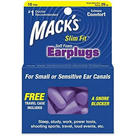 Mack s Slim Fit Soft Foam Earplugs 10 Pair - Small Ear Plugs For Sleeping Snoring Traveling Concerts Shooting Sports And Power Tools
Mack s Slim Fit Soft Foam Earplugs 10 Pair - Small Ear Plugs For Sleeping Snoring Traveling Concerts Shooting Sports And Power Tools