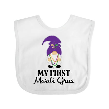 Inktastic My First Mardi Gras Funny Gnome Gift Baby Boy or Baby Girl Bib