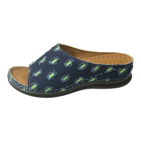 Xboschi Women s Sandals Women s Platform Sandals Ladies Summer Denim Patchwork Beach Outwear Large Size Slope Heel Sandal Slippers
Xboschi Women s Sandals Women s Platform Sandals Ladies Summer Denim Patchwork Beach Outwear Large Size Slope Heel Sandal Slippers
