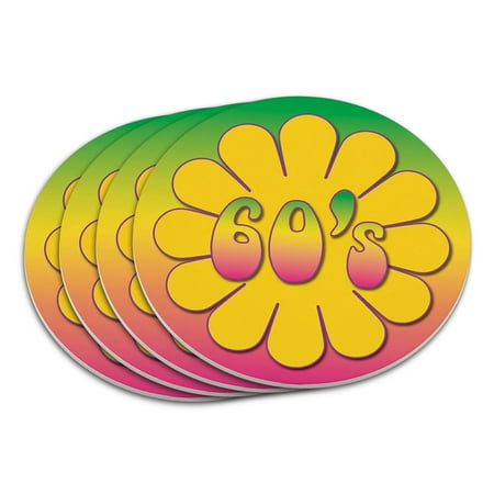 60 s Sixties Flower Coaster Set