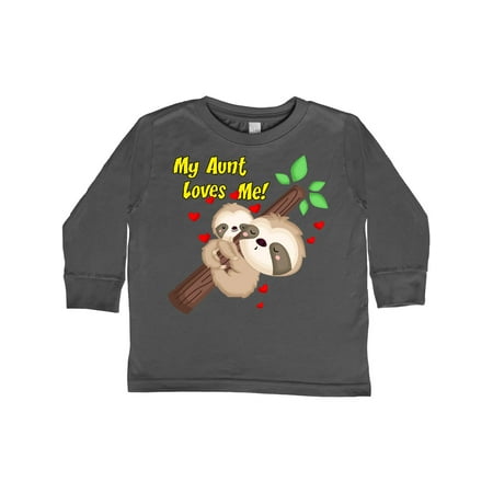 Inktastic My Aunt Loves Me Gift Toddler Boy or Toddler Girl Long Sleeve T-Shirt