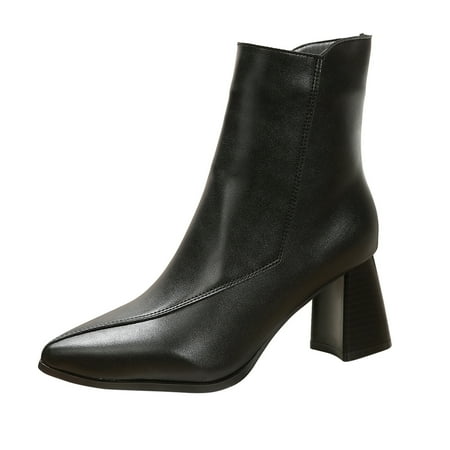 ZHAGHMIN Black Ankle Boots For Women Low Heel Ladies Retro Solid Color Leather Pointed Side Zipper Warm Plush Thick High Heeled Fashion Short Boots Womens Cute Boots Women S Snow Boots Womens Boots
ZHAGHMIN Black Ankle Boots For Women Low Heel Ladies Retro Solid Color Leather Pointed Side Zipper Warm Plush Thick High Heeled Fashion Short Boots Womens Cute Boots Women S Snow Boots Womens Boots