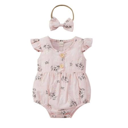 YWDJ 0-24month Summer Girls Jumpsuit Bodysuit Fly Sleeve Flower Print Romper Headband Suit Pink 70
YWDJ 0-24month Summer Girls Jumpsuit Bodysuit Fly Sleeve Flower Print Romper Headband Suit Pink 70