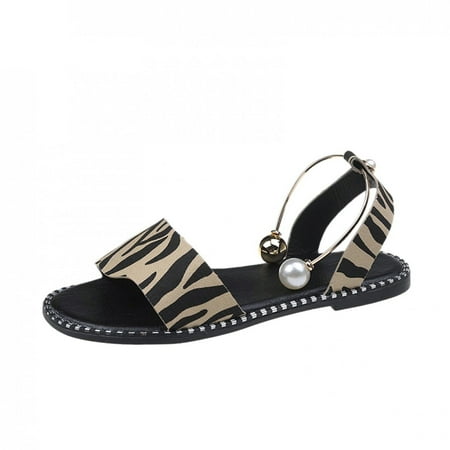 Shoes For Women Sandals Ladies Sandals Sandals Women s Flat Print Casual Vacation Open Toe Beach Sandals