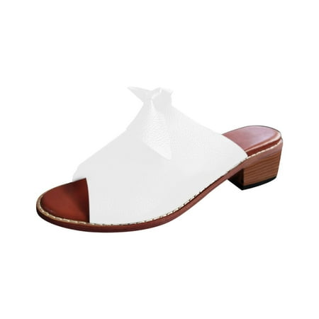 Kukoosong Heeled Sandals Summer Thick Sole Middle Heel Slippers Comfortable Shoes Butterfly Buckle Womens Sandals White 41
Kukoosong Heeled Sandals Summer Thick Sole Middle Heel Slippers Comfortable Shoes Butterfly Buckle Womens Sandals White 41