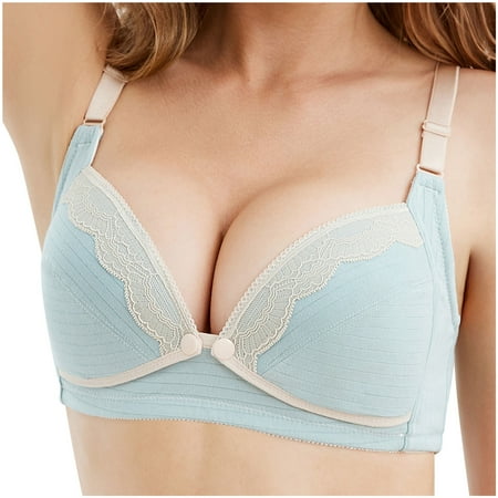 UHUYA Nursing Bra Comfortable Breathable No Steel Ring Front Buckle Breastfeeding Bra Woman Underwear Blue 40/90BC
UHUYA Nursing Bra Comfortable Breathable No Steel Ring Front Buckle Breastfeeding Bra Woman Underwear Blue 40/90BC