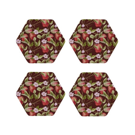 Fuzoiu Leaf And Fruit Print Leather Coasters Set Drink Coasters Set of 4 for Tabletop Protection Durable PVC Coasters Home Décor and Housewarming Gift-Hexagon
Fuzoiu Leaf And Fruit Print Leather Coasters Set Drink Coasters Set of 4 for Tabletop Protection Durable PVC Coasters Home Décor and Housewarming Gift-Hexagon