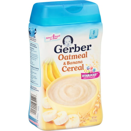 Gerber Oatmeal Banana Baby Cereal, 8 oz - Walmart.com