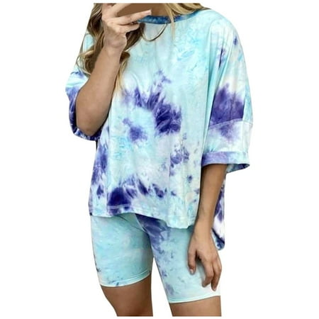 Spftem Womens Tie-Dye Pajamas Set Half Sleeve Tops Shorts Loungewear Sets Sleepwear
Spftem Womens Tie-Dye Pajamas Set Half Sleeve Tops Shorts Loungewear Sets Sleepwear