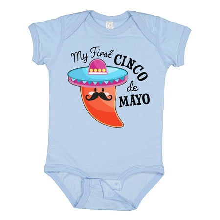 Inktastic My First Cinco De Mayo- Pepper in a Sombrero Gift Baby Boy or Baby Girl Bodysuit