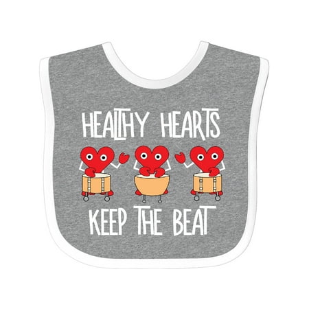 Inktastic Healthy Hearts White Text Gift Baby Boy or Baby Girl Bib