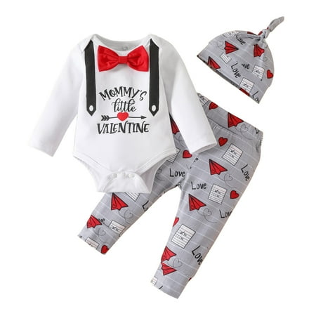 koaiezne Valentine s Day Baby Boys Letter Long Sleeve Bowknot Romper Tops Cartoon Pants With Hat Outfit Set 3PCS Baby Boy Pant Set Preemie Going Home Outfit Girl
koaiezne Valentine s Day Baby Boys Letter Long Sleeve Bowknot Romper Tops Cartoon Pants With Hat Outfit Set 3PCS Baby Boy Pant Set Preemie Going Home Outfit Girl