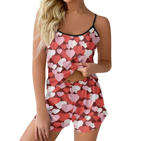 Women Heart Printed Camisole And Shorts Home Sleeveless Top Pajamas Fashion Sleepwear
Women Heart Printed Camisole And Shorts Home Sleeveless Top Pajamas Fashion Sleepwear