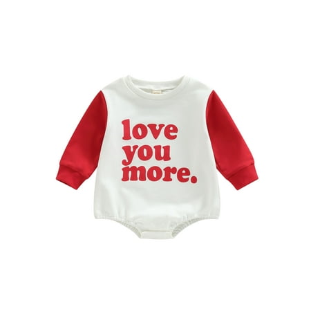 Baby Girl Boy Oversized Crewneck Pullover Sweatshirt Romper Bubble Onesie Newborn Infant Valentines Day Outfit
Baby Girl Boy Oversized Crewneck Pullover Sweatshirt Romper Bubble Onesie Newborn Infant Valentines Day Outfit
